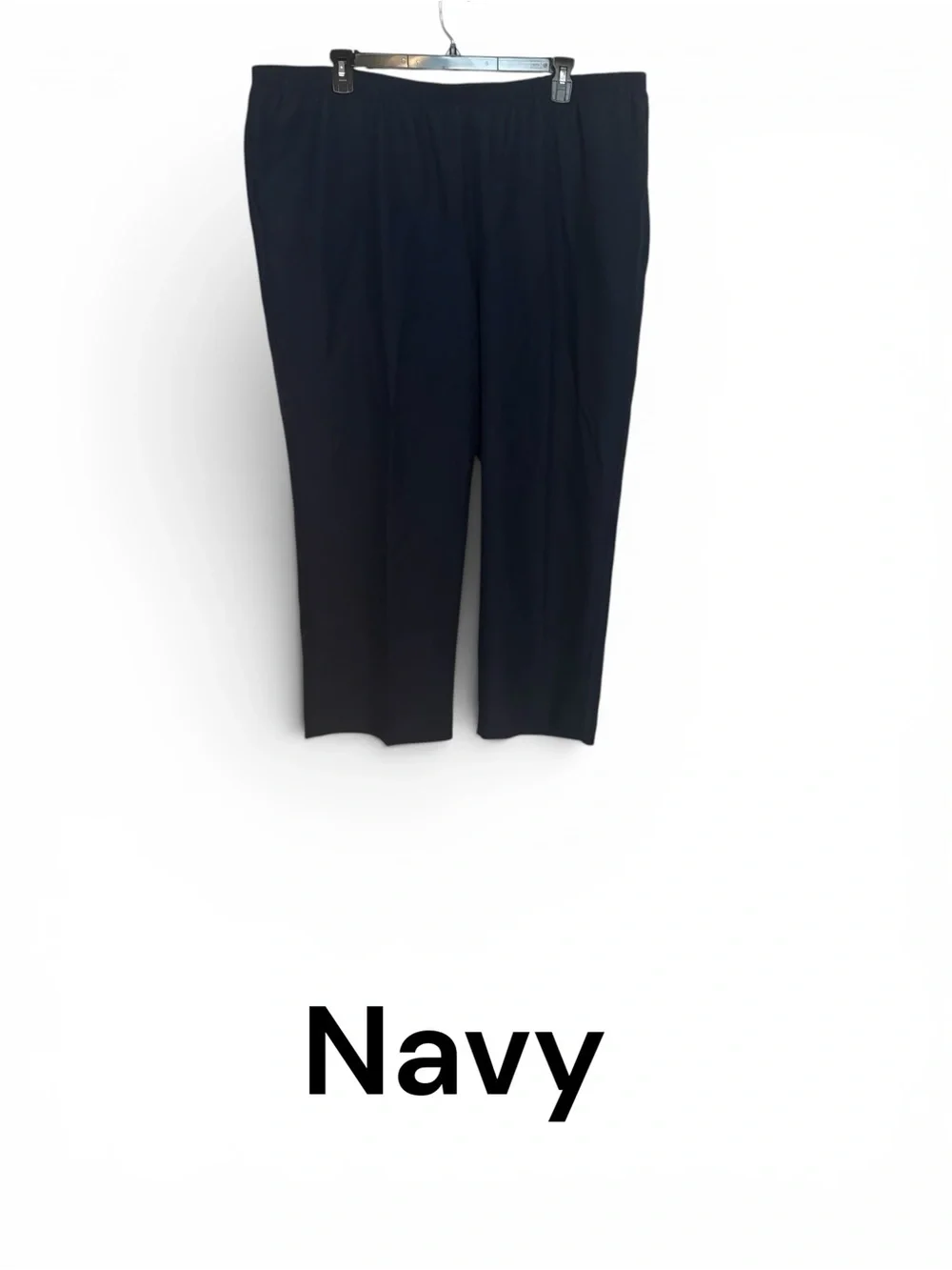NWT 3 PAIR  Alfred Dunner Knit Pants  GRAY, BROWN & Navy  PLUS: 26    #G - Picture 2 of 13